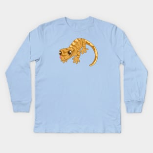 Crested Gecko Yellow Tiger Kids Long Sleeve T-Shirt